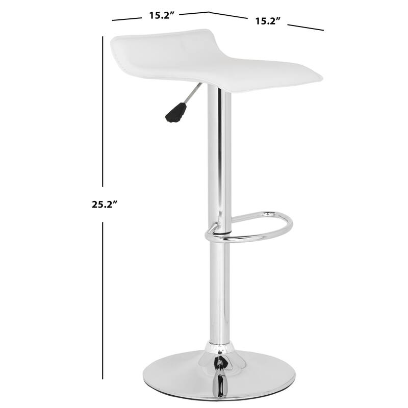 SAFAVIEH Leslee White Adjustable 22-31-inch Swivel Bar Stool - 15.2" x 15.2" x 25.2" - 15.2" x 15.2" x 25.2" - 15Wx16Dx34H