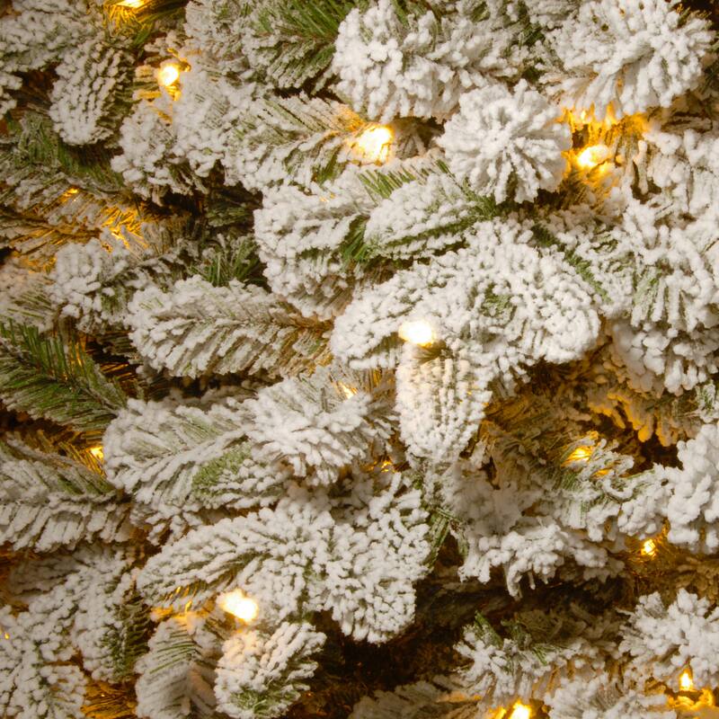 National Tree Company 6.5 ft. Snowy Everest Fir Medium Tree with Clear Lights - 6.5 Foot