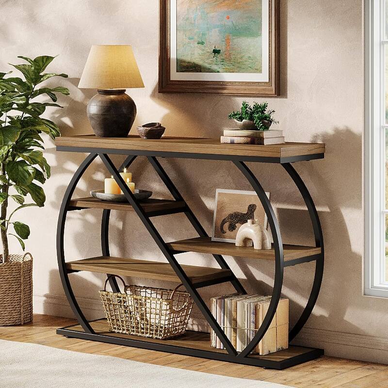 41.3" Console Table, 5-Tier Entryway Table with Storage Shelves, Hallway Console for Living Room, Foyer