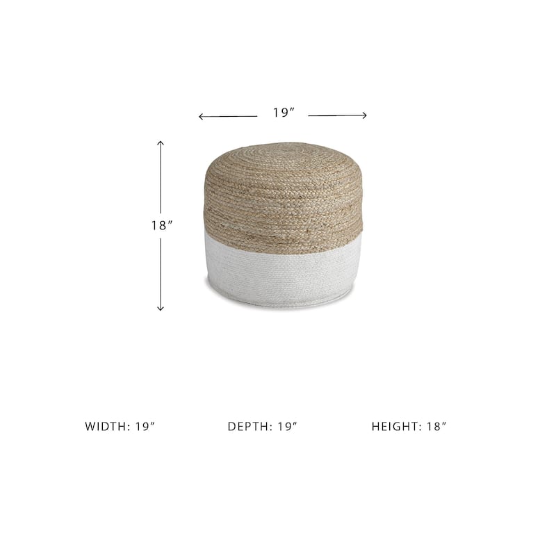 Sweed Valley Natural/White Pouf