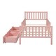 preview thumbnail 6 of 8, Twin Size Wood Platform Bed with Guardrails and 2 Storage Drawers - Pink