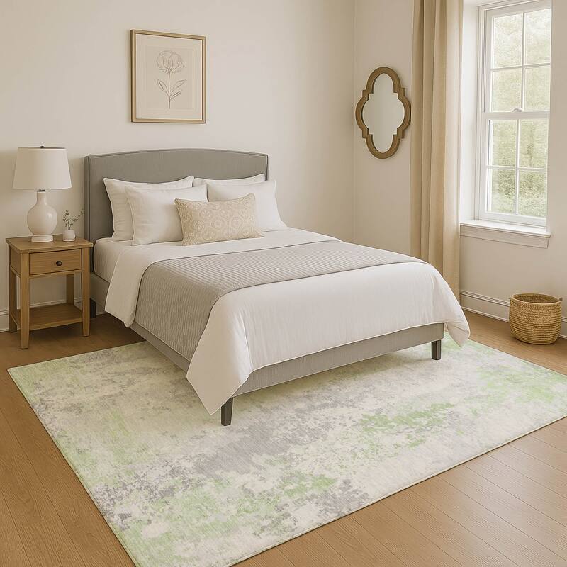 Premium Washable Super Soft Contemporary Mayfield Rug - Aloe - 3' x 5'