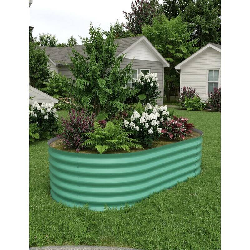 Raised Garden Bed Outdoor, for Vegetables, Fruits, Flower - Green - 8x4x1.5 ft