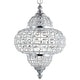 preview thumbnail 10 of 13, Juliette 12" Crystal/Metal LED Chandelier Pendant, Chrome by JONATHAN Y
