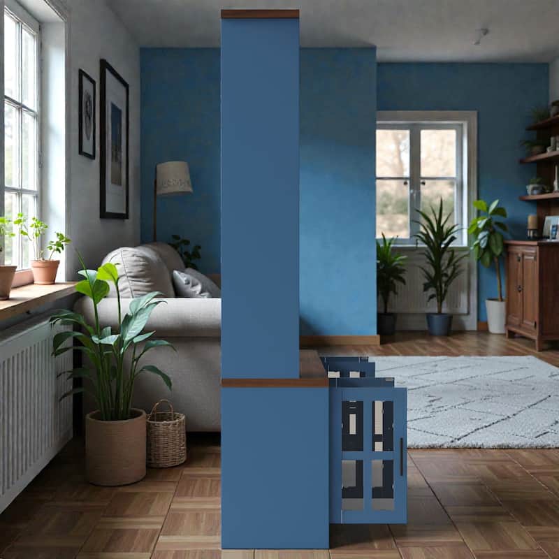 95.5" Wall Unit Entertainment Center with Electric Fireplace, Bookshelves, TV Stand for TVs up to 80"