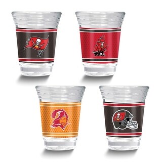 Curata NFL Tampa Bay Buccaneers 4-Piece 2 Oz. Shot Glass Set - Bed Bath ...