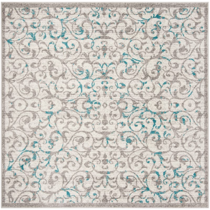 SAFAVIEH Skyler Nairne Modern Rug - 6'7" Square - Ivory/Blue