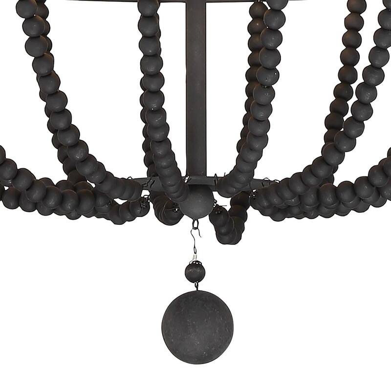 Cauhu 4-light Farmhouse Coastal Beaded Empire Chandelier for Dining Room - 16'' W x 16'' D x 27'' H