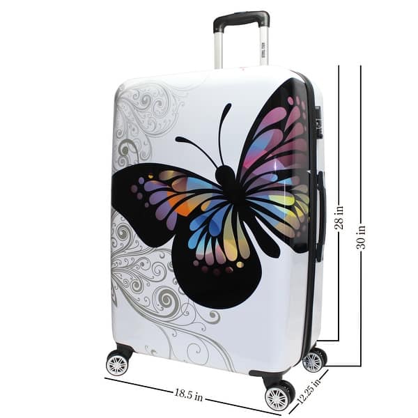 World Traveler Butterfly 28-Inch Expandable Hardside Spinner Suitcase