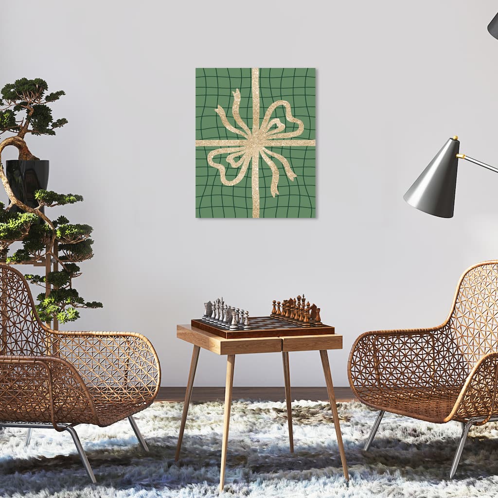 Wynwood Studio Canvas Holiday and Seasonal Gift Wrap Treasures Gold Glam Wall Art Canvas Print