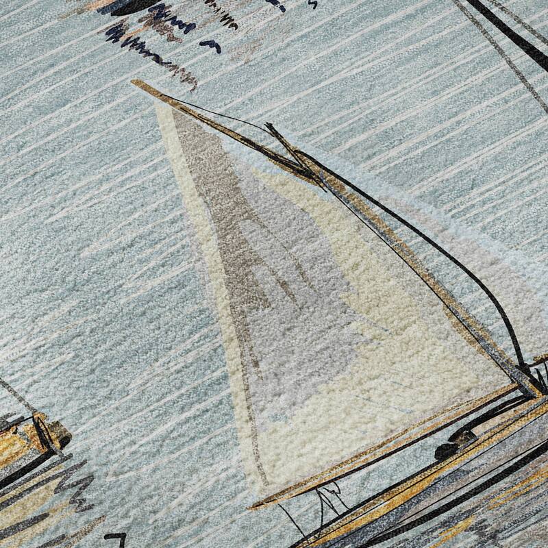 Premium Washable Super Soft Sailboat Marina Mayfield Rug