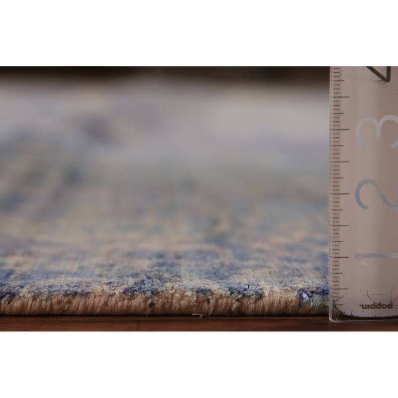 Abstract Indian Rug Hand-Knotted Multi-Color Wool Carpet - 8'11"x 11'11"