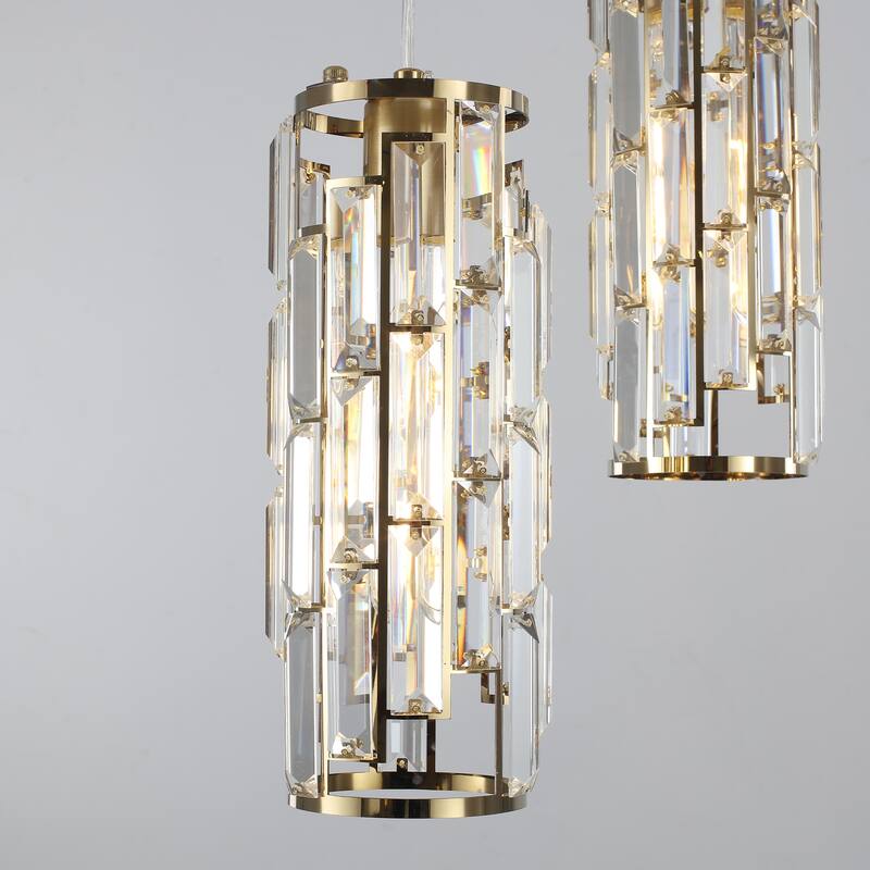 3-Light Chandelier for Bedroom Kitchen Dining Room with Crystal Shaded