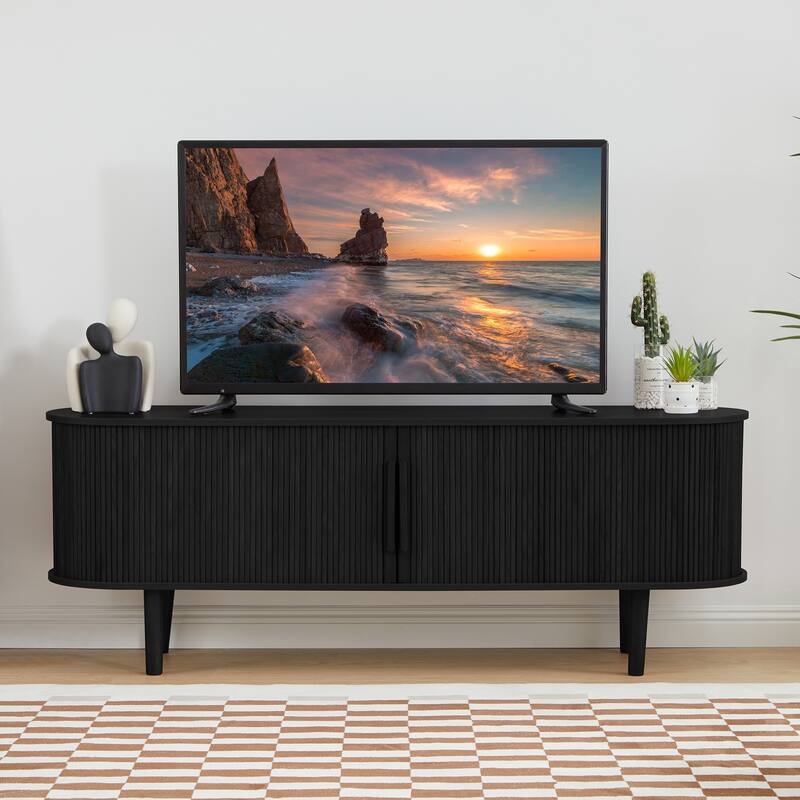 62.99in. Wood TV Stand For TVs up to 70in. - Black