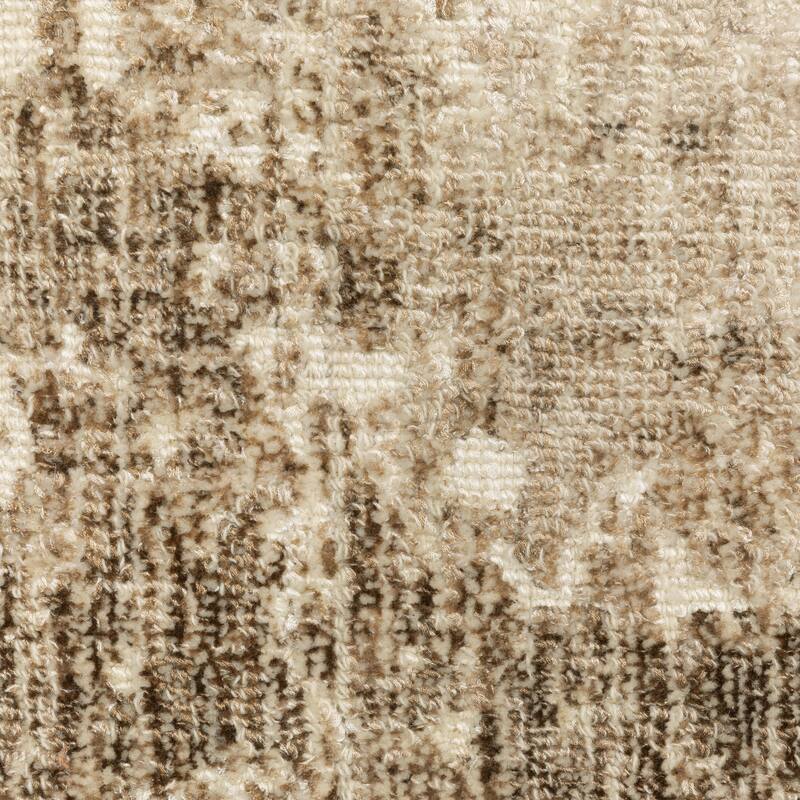 Somerset Textured Abstract Brown/ Beige Hand-made Wood Blend Area Rug