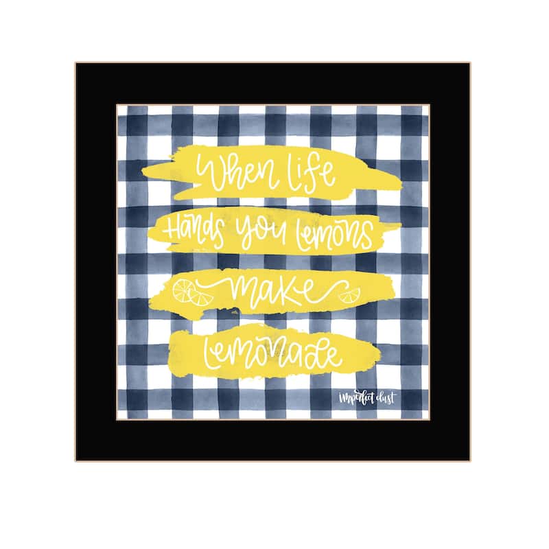 TrendyDecor4U Contemporary "Make Lemonade!" Framed Print Wall Art - Black