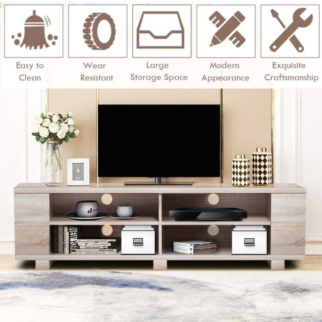 59" Console Storage Entertainment Media Wood TV Stand - 59" x 15.5" x 17.5" (L x W x H)