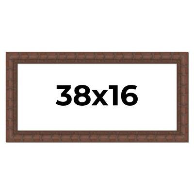 38x16 Frame Pewter Solid Wood Picture Frame Width 1.625 Inches | Interior Frame Depth 0.6875 Inches