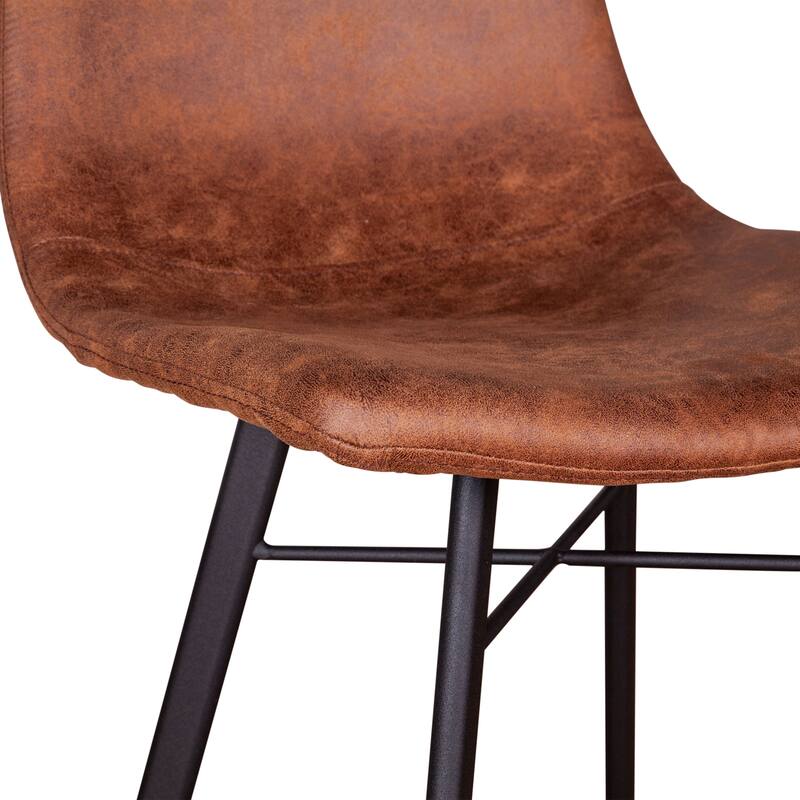 Hudson Mid Century Retro Counter Chair in Trapper Brown, 2pc