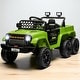 preview thumbnail 1 of 19, 12V 4x4 Kids Ride-On Truck with Remote Control, Back Trailer, Spring Suspension, LED Lights, Horn Green