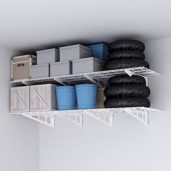 FLEXIMOUNTS 2Pack Floating Wall Shelf Garage Storage Rack On Sale