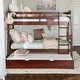 preview thumbnail 12 of 79, Walker Edison Solid Wood Twin Size Bunk Bed with Trundle Espresso