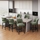 preview thumbnail 10 of 59, Upholstered Counter Height Bar Stools with wood legs for Kitchen Island Dining Room