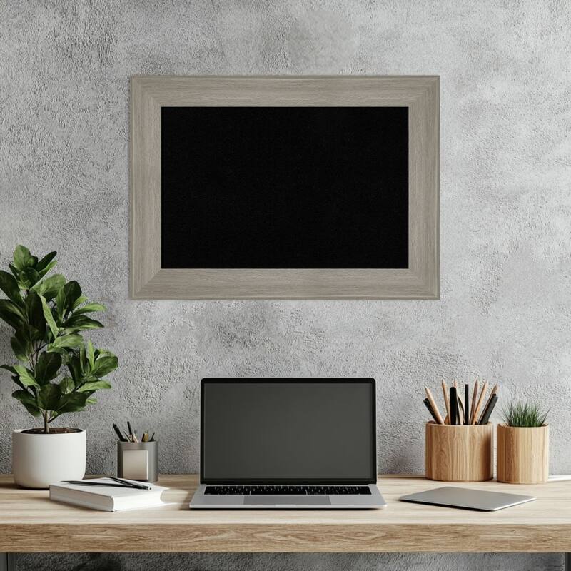 Grand Greywash Narrow Framed Cork Board - Bulletin Board, Organization Board, Pin Board