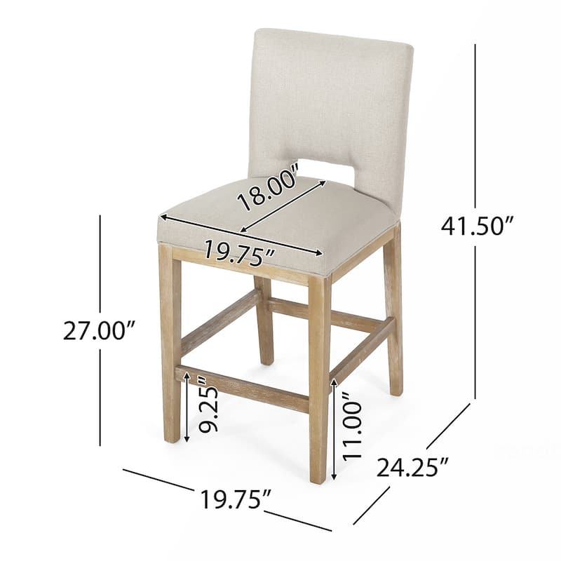 Fabric Wood Counter Stool,Set of 2