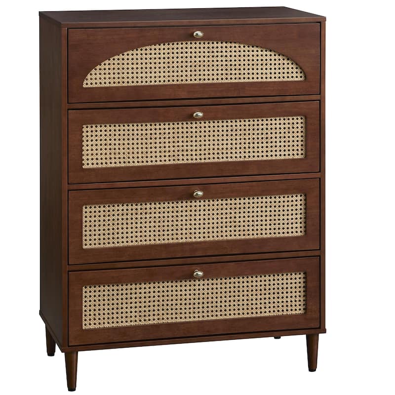 Lifestorey Taylor 4-Drawer Chest with Natural Cane