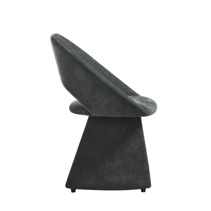 Angelina Modern Curved Back Forest Green Upholstered Dining Chair - Set of 2