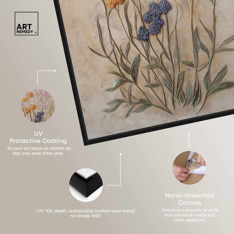 Sculpted Flora Frieze III Canvas by Art Remedy