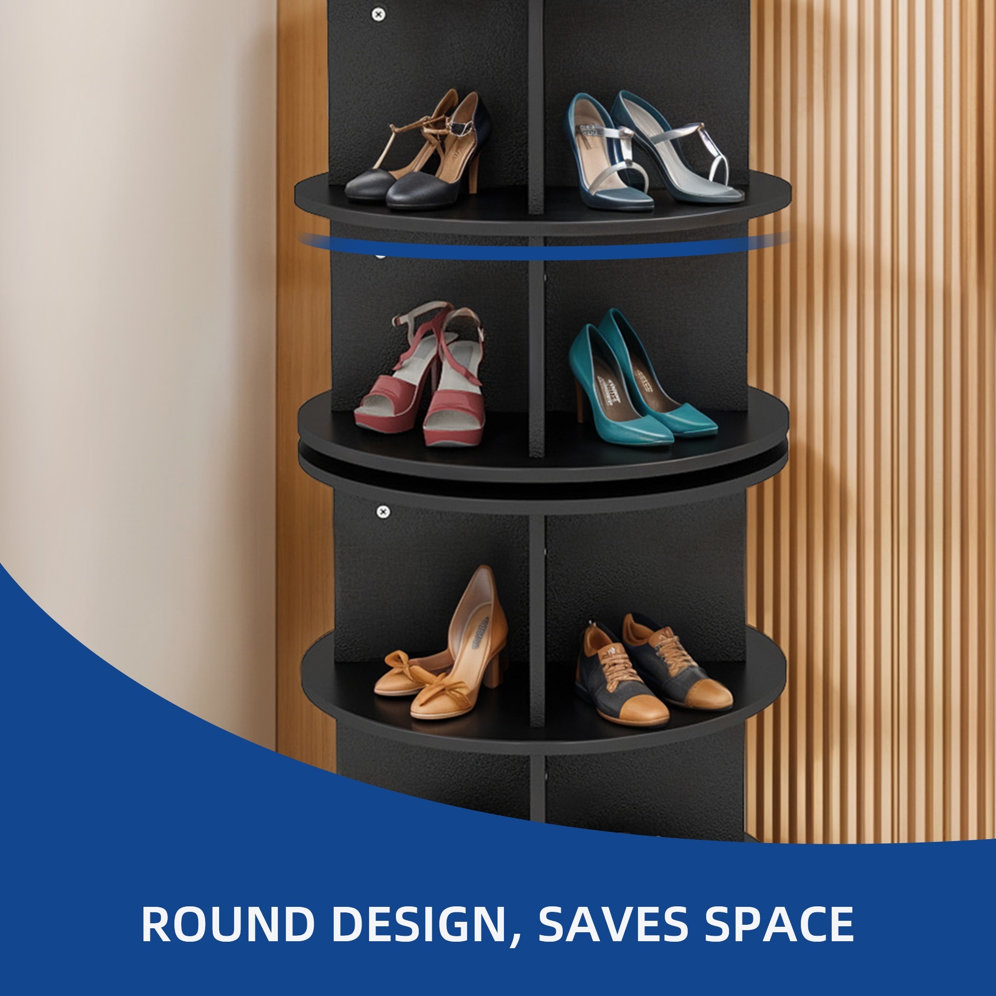 Moasis Rotating Shoe Rack 6-Tier Revolving 24 Pairs Shoe Storage