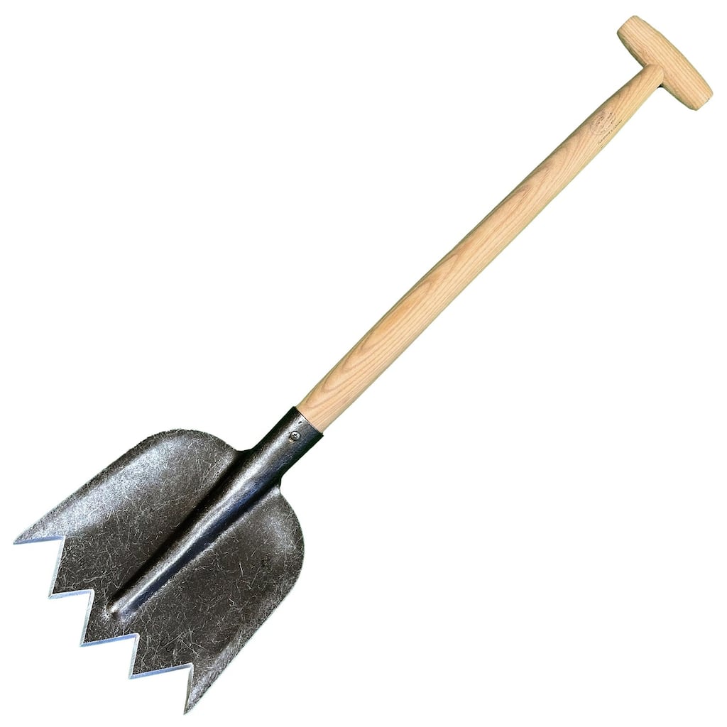 Compact Serrated Shovel with T-Handle – Durable Forged Steel & Ash Hardwood