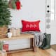 Option Red Pillow with White "Ho Ho Ho" Embroidery