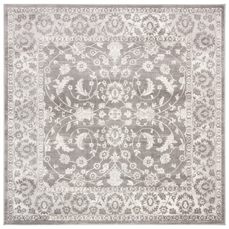 SAFAVIEH Brentwood Allison Traditional Oriental Rug - 5' Square - Cream/Grey