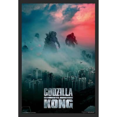 Godzilla V Kong Movie advertsement Framed Poster - 24 x 36 Inch