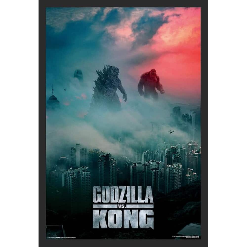Godzilla V Kong Movie advertsement Framed Poster - 24 x 36 Inch