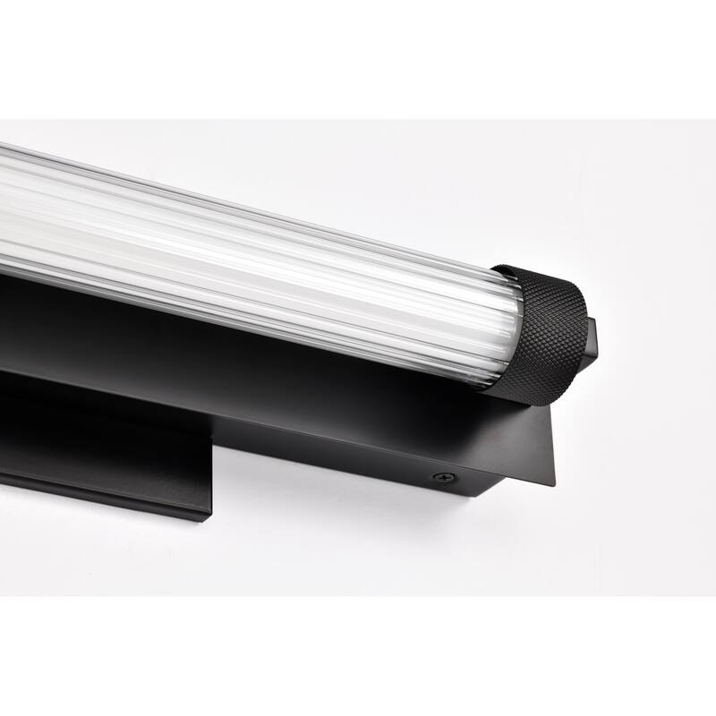 Larissa 14 Inch LED Vanity 3000K CCT Black Finish Opaque Glass