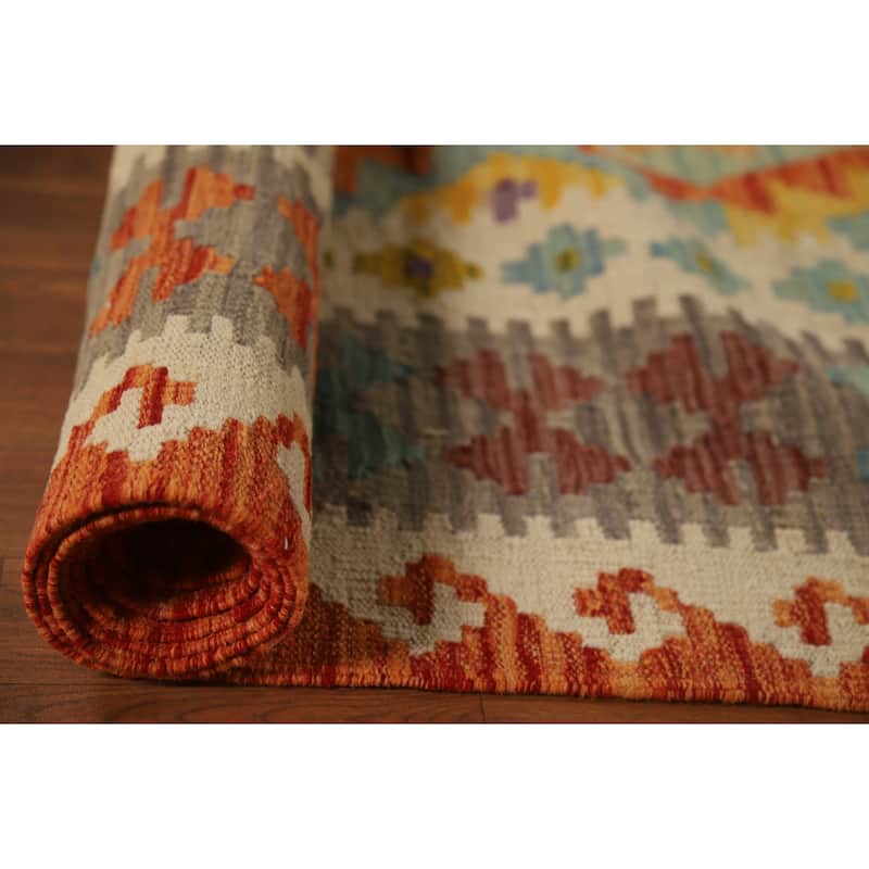 Kilim Oriental Large Rug Reversible Multi Flatweave Wool Carpet - 10'2"x 16'0"