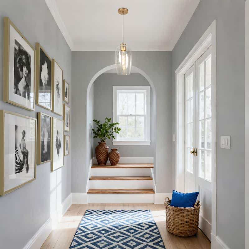 Modern 1-Light Black Gold Glass Pendant Light for Kitchen Island Dining Room - D 6.9" x H 12"