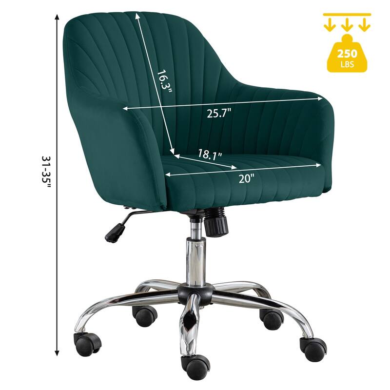 Modern Velvet Home Office Leisure Desk Swivel Chair with Adjustable Height