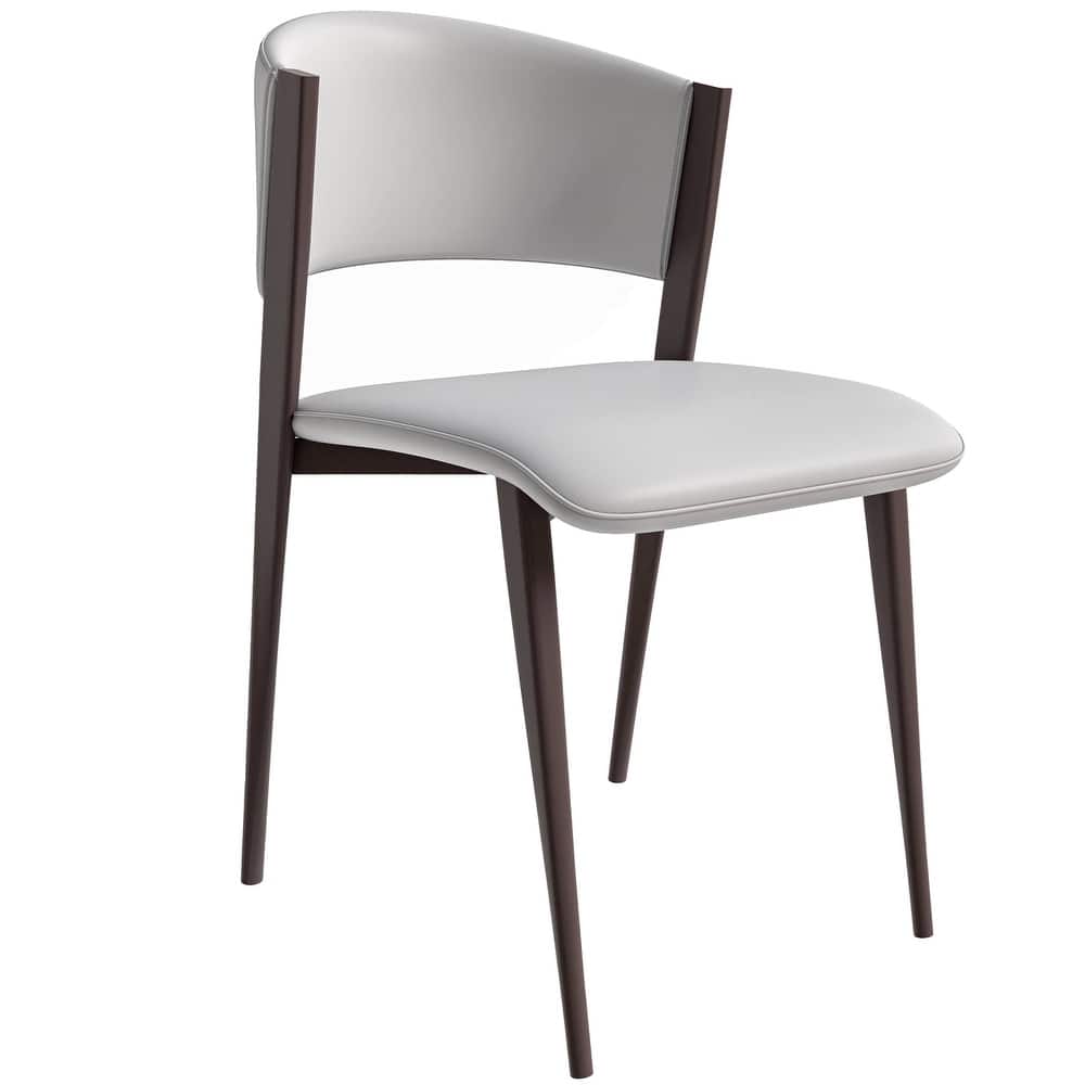 Aspen Modern Industrial Dining Chair with Metal Spindle Back & Premium Leather Seat - Urban Minimalist Side Chair