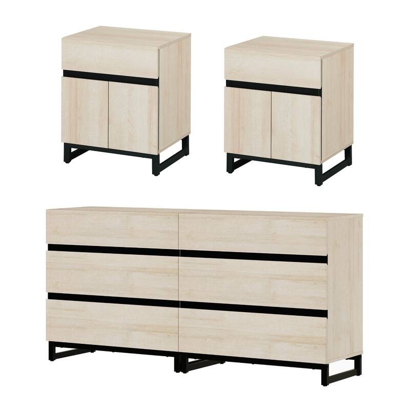 WAMPAT Dresser and Nightstand Set of 3
