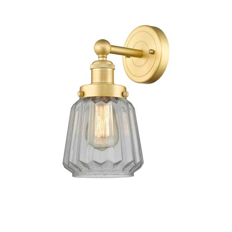 Innovations Lighting Chatham - 1 Light 7" Sconce - Clear/Satin Gold