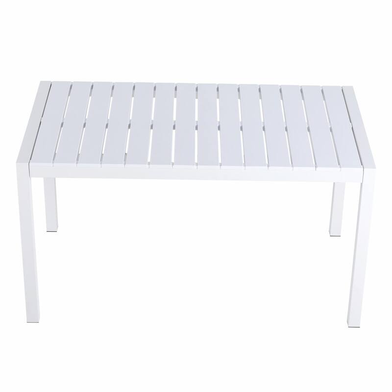 55" White Modern PP Table - Indoor/Outdoor Multi-Purpose