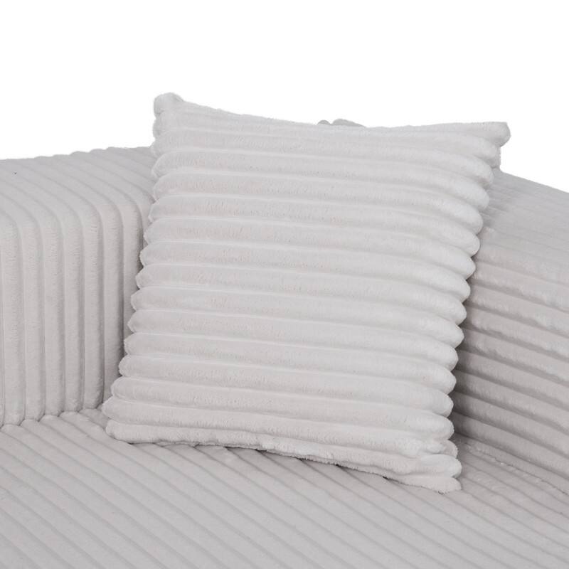 105-in L Casual Beige( Corduroy)-Right Chaise Sectional