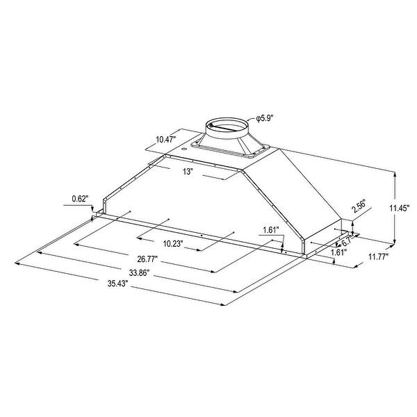 IKTCH 36inch Ducted Insert Range Hood, 900 CFM Stainless Steel Hood