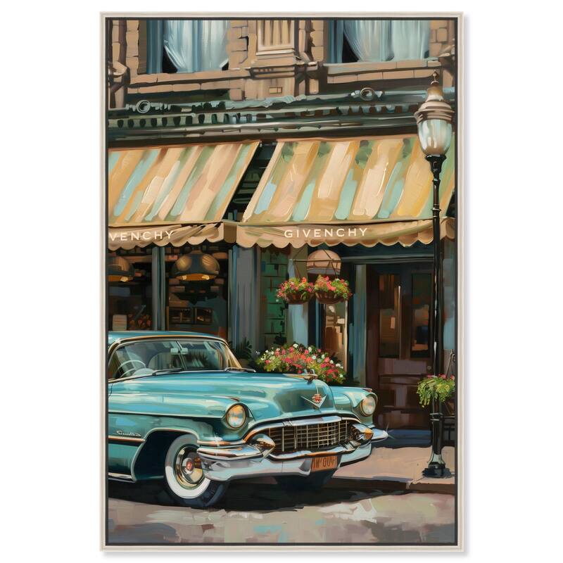 Classic Car Store Visit II Canvas by Art Remedy - Silver - 24" x 36"