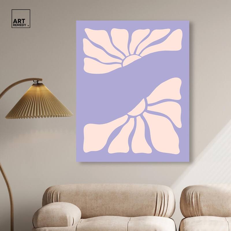 Split in two Flower Canvas by Art Remedy, Gallery Wrapped